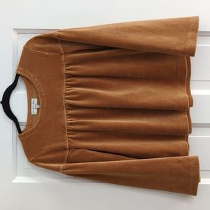 MADEWELL boxy corduroy swing long sleeve top